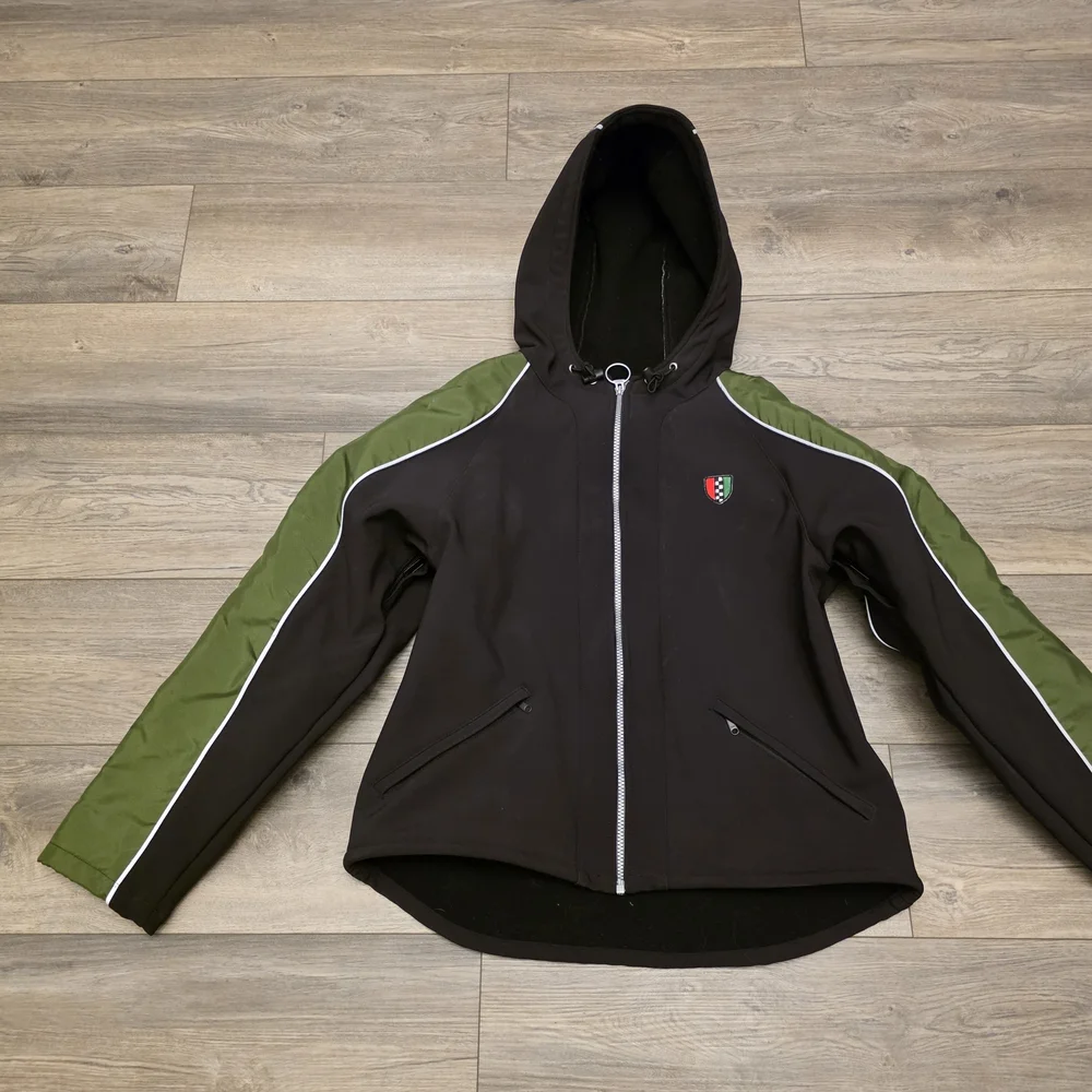 Corazzo Motorcycle Jacket Woman Large Armored Black Green Reflective Made USA - Picture 8 of 16